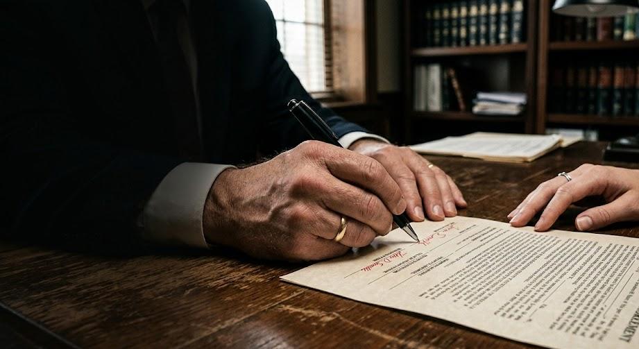 Errores legales contratos al firmar compraventa explicados en documento legal con sello