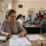 adeudos de predial en inmueble con documentos y calculadora