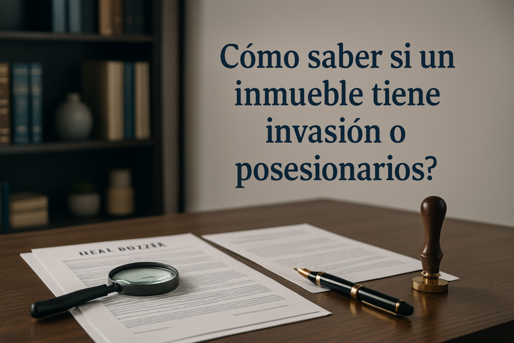Consultoría legal para detectar invasión o posesionarios en inmuebles