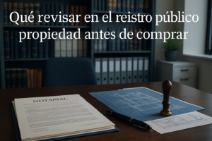 Detalle de una consulta en el registro público propiedad para verificar una propiedad