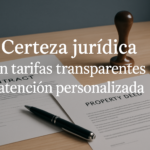 Notario público revisando escrituras para confirmar propiedad con copropietarios
